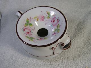 Vtg Porcelain Floral Ladies Spittoon Or Cuspidor W/ Handle Take A Look