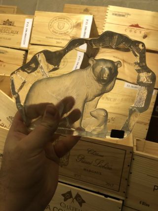 Mats Jonasson Polar Bear And Seal Glass Sculpture