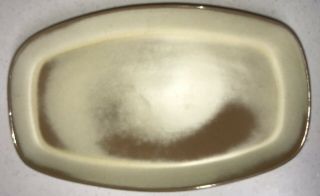 Frankoma Pottery Serving Platter Tan Gold 5qs Large Rectangular Tray