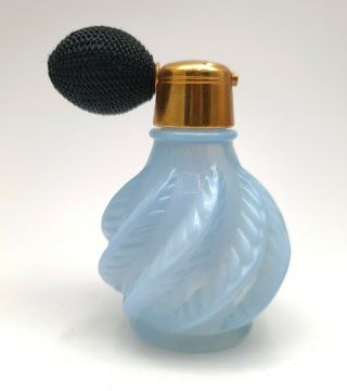 Vintage Fenton Devilbiss Blue Opalescent Plume Perfume Bottle 40 
