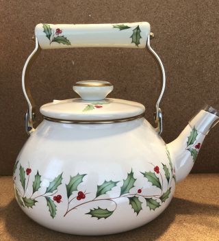 Lenox Holiday Tea Kettle With Lid Made In Japan