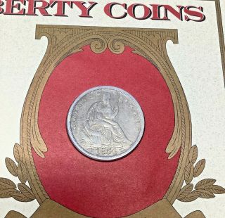 Historic Liberty Coin 1854 O Seated Liberty Half Dollar With 3 Cent Stamp