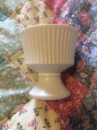 Vintage Mccoy Floraline Pottery Matte White Planter Vase 470 Usa 4.  5 "