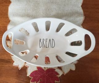 Rae Dunn Bread Basket White With Black Lettering