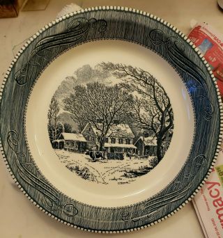 Royal China Currier And Ives Farmhouse 10 " Pie Plate,