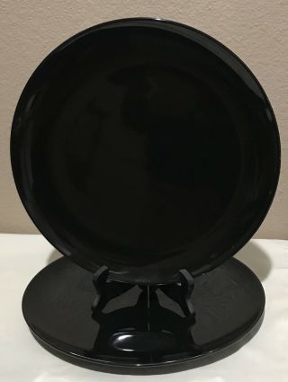 2 Ikea Solid Black 10 3/4” Dinner Plates 120 11