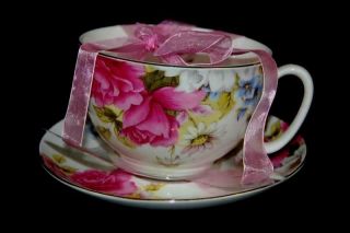 Gracie China By Coastline Imports Teacup And Saucer Gracie 