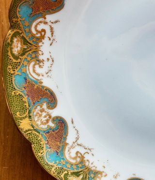 Antique M.  Redon,  Limoges,  France serving plate @9.  5 inch,  gilded, 2