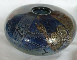 Isle Of Wight Harris Black Azurene Squat Vase