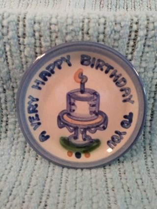 M.  A.  Hadley Very Happy Birthday Coaster Tray Plate 4 " First Birthday 1 Candle