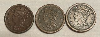 1845 1853 1854 Large Cents