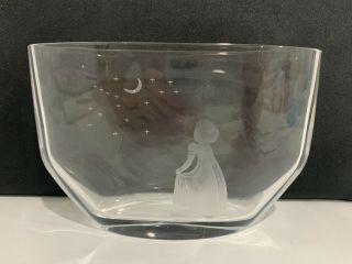 Vintage Orrefors Swedish Crystal Art Glass Wish To The Moon Vase