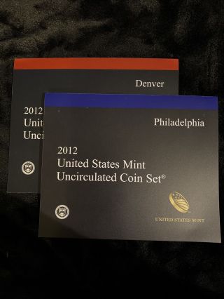 2012 Us 28 Coins Uncirculated Coin Set Philadelphia & Denver Mints
