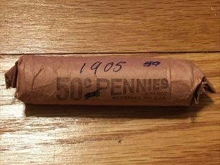 Roll Of 50 1905 Indian Head Cent Pennies