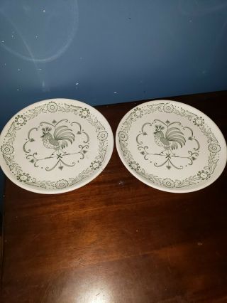 Vintage Scio Provincial Dinner Plates Rooster Weather Vane Farmhouse