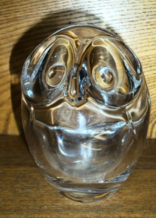 Sevres France - Art Glass Crystal Owl Tea Light Candle Holder