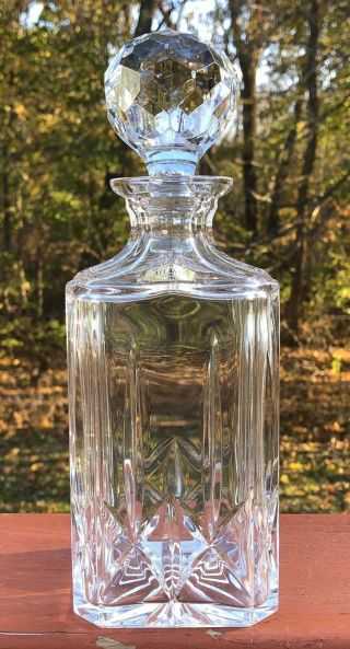 Atlantis Lead Crystal Whiskey Decanter W/stopper Portugal Labeled