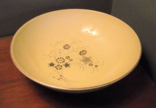 Taylor Smith Yellow Serving Bowl Silver Mist On Yellow Discontinued Pattern