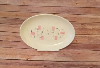 Rare Vernon Kilns Tickled Pink Small Platter,  1956 - 58 Vtg 9.  5 - 10” Mcm