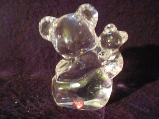 Orrefors Sweden Crystal Bears - 1 Bear w/cub and 1 Solo Bear (2 Total) 3