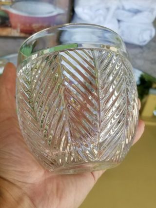 Hard To Find Ralph Lauren Leaded Crystal 4 " Short Flower Vase Herringbone Style