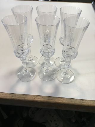 Royal Crystal Rock Aurea Champagne Glasses Set Of 6 8.  5 "