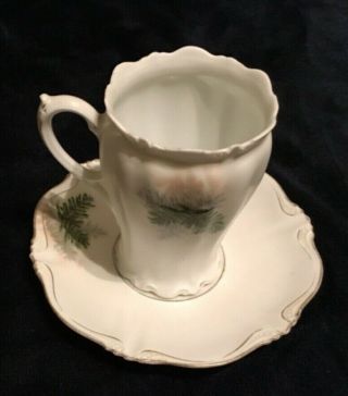 Antique R.  S.  Prussia Hand Painted Cup & Saucer