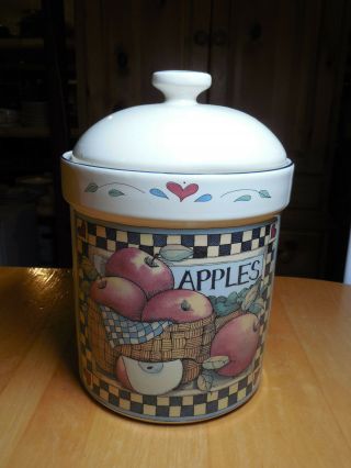 Cic Certified Susan Winget Fruit Apples Canister W Lid 7 " 2 Available