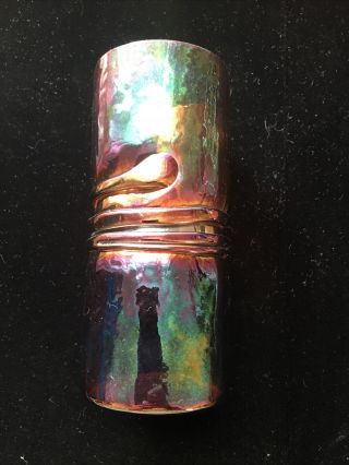 Vintage Iridescent Kralik ? Loetz ? Art Glass Cylinder Vase - Signed ?