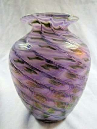 Gorgeous Studio Art Glass Vase Signed Cjk 1999 By Charles (charlie) Keeling