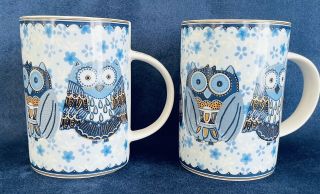 Queen’s By Churchill Colour Canvas " Blue Story Night Owls " Mugs
