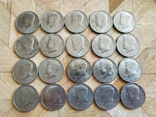 1 Roll = 20 Coins 1776 - 1976 John F Kennedy Half Dollar Bicentennial Coins