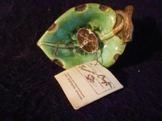 Treasure Craft Small Green Leaf Ceramic Trinket Dish