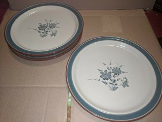 4 Noritake Pleasure 8344 Dinner Plates Stoneware 10.  5” Japan