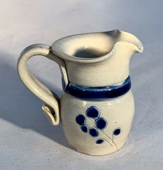 Miniature Salt Glazed Stoneware Pitcher - Williamsburg Pottery - 2.  5”