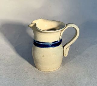 Miniature Salt Glazed Stoneware Pitcher - Williamsburg Pottery - 2.  5” 2
