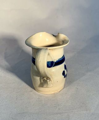 Miniature Salt Glazed Stoneware Pitcher - Williamsburg Pottery - 2.  5” 3