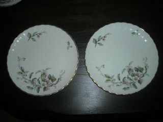 Syracuse Two 7 1/2 " Apple Blossom Cake Plates Pre Owned