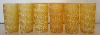 Set Of 6 Spaghetti String Yellow Tumblers By Shat - R - Pruf Color Craft