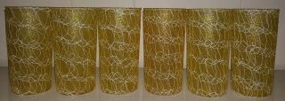 SET OF 6 SPAGHETTI STRING YELLOW TUMBLERS BY SHAT - R - PRUF COLOR CRAFT 2