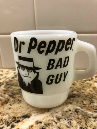 Old Dr Pepper Soda Bad Guy Fire King Advertising Mug