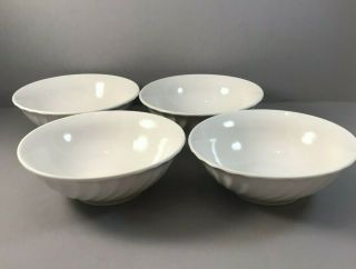 Gibson Everyday China White Sea Shell Design Set Of 4 Soup/cereal Bowls