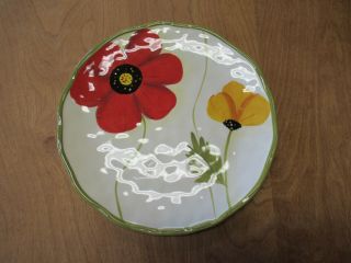 Clay Art Poppies Dinner Plate 10 7/8 " Red Yellow 6 Available