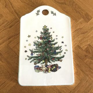 Nikko Christmastime Ceramic Snack/cheese Board 9” X 5.  75” Red White Green Tree