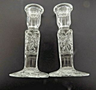Waterford Crystal Candlestick Candle Holder Pair 6 "