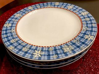 Debbie Mumm Snowflake Sakura 11 " Dinner Plates Holiday Set 0f 3