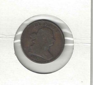 1803 P Draped Bust U S 1/2 Cent Coin