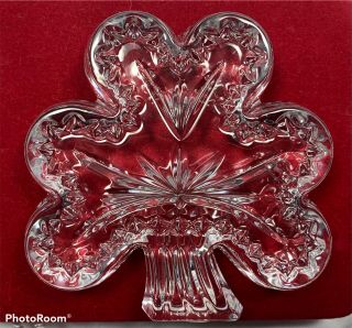 Signed Waterford Lead Crystal Irish Heritage Shamrock Clover Figure Paperweight