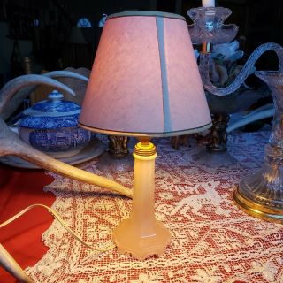 Depression Pink Electric Candlestick Lamp With Shade