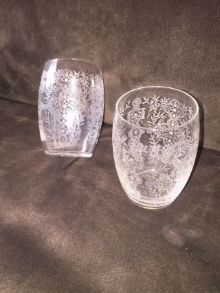 Pair Vintage Baccarat France Crystal Glasses Great Design Pattern